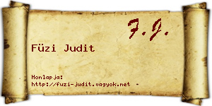 Füzi Judit névjegykártya